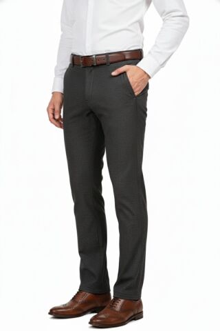 Erkek Regular Fit Klasik Pilesiz Kanvas Pantolon P1168 BGL-ST04796 KAHVE - 42