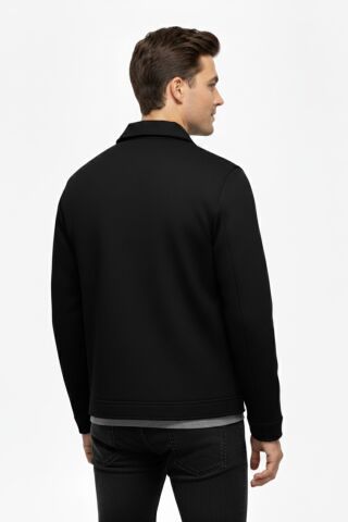 Erkek Siyah Silim Fit Mevsimlik Süet Spor Mont BGL-ST05016 SİYAH - 2XL
