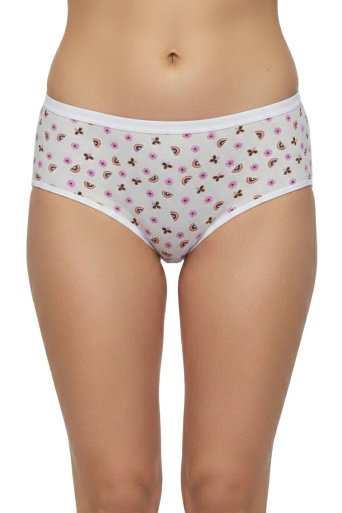 Kadın Baskılı Bato Külot BGL-ST04938 BEYAZ - L