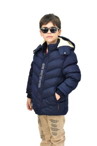 Erkek Çocuk Kapüşonlu Mont BS-0411 LACİVERT - 8 YAŞ