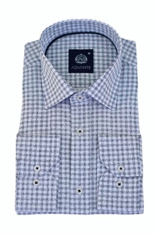 Erkek Klasik Uzun Kol Ekose Gömlek BGL-ST03507 LACİVERT - L