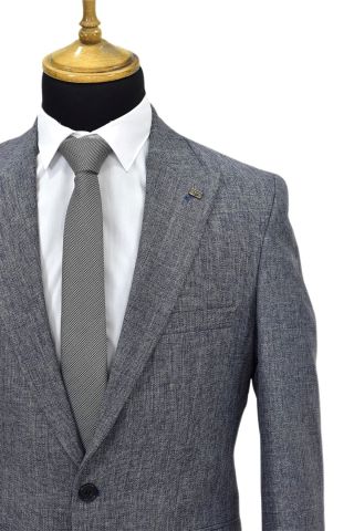 Erkek Lacivert Tek Spor Ceket Çift Yırtmaçlı BGL-ST03979