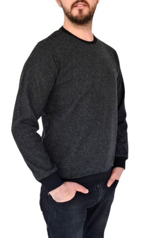 Erkek Büyük Beden Sıfır Yaka Sweat 6012 BT BGL-ST02308 BORDO - 5XL