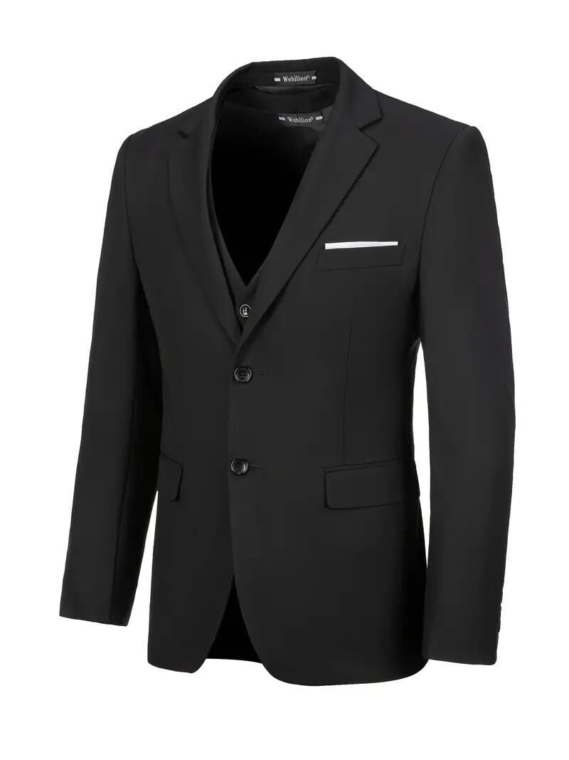 Erkek Lacivert Silim Fitt Yelekli Takım Elbise BGL-ST04304