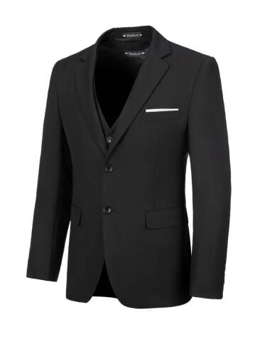 Erkek Lacivert Silim Fitt Yelekli Takım Elbise BGL-ST04304