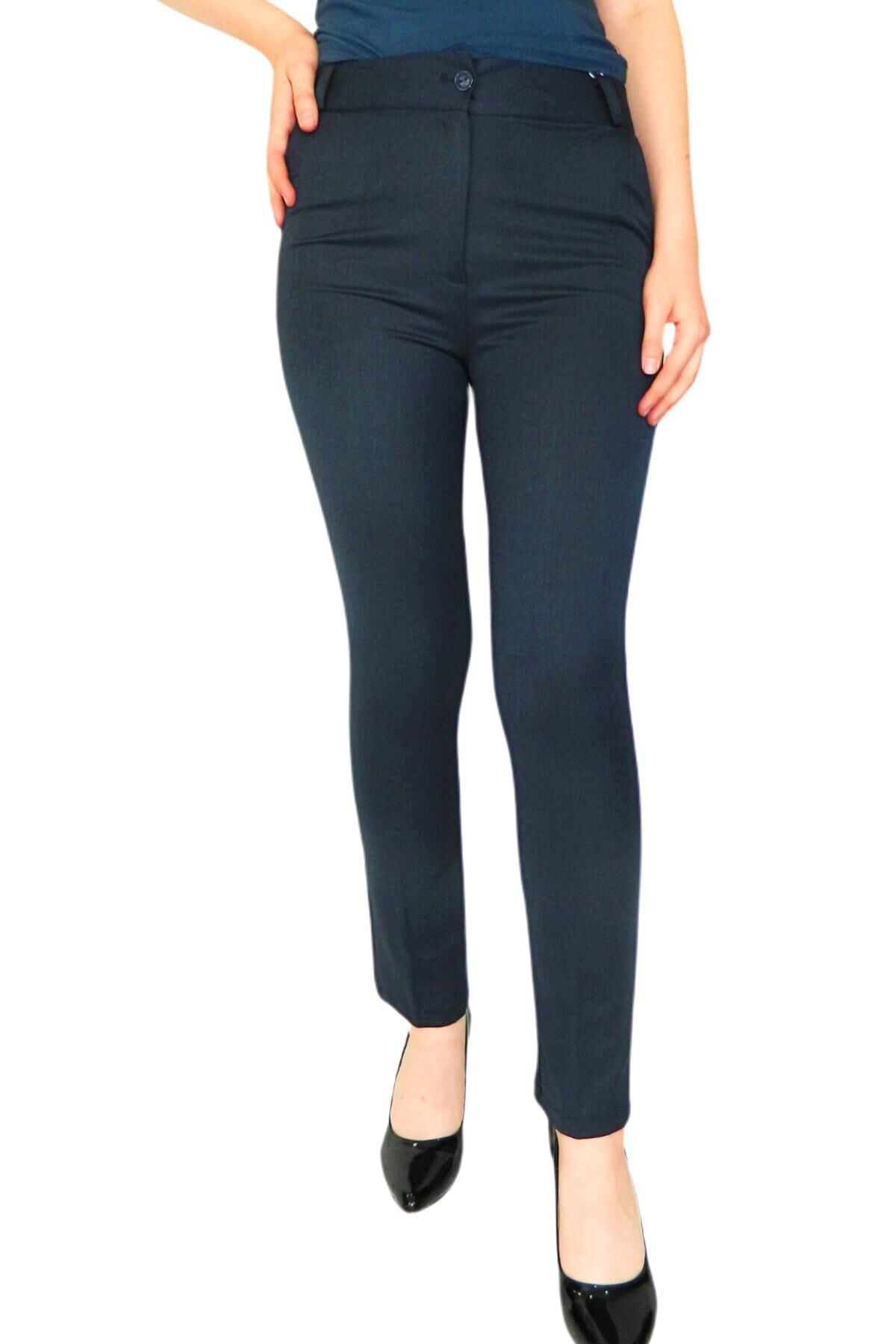 Kadın Kumaş Pantolon BGL-ST01555 LACİVERT - 44