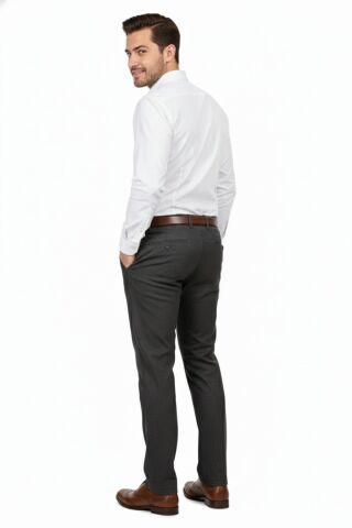 Erkek Regular Fit Klasik Pilesiz Kanvas Pantolon P1168 BGL-ST04796 KAHVE - 42