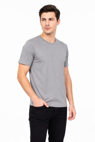 Erkek Sıfıryaka Regular Kalıp Tişört BGL-ST05573 GRİ - L