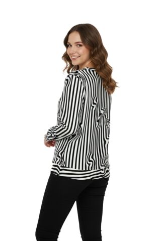Kadın Sıfıryaka  Baskılı Bluz BGL-ST05110 SİYAH - M