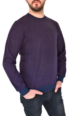 Erkek Büyük Beden Sıfır Yaka Sweat 6012 BT BGL-ST02308 BORDO - 5XL