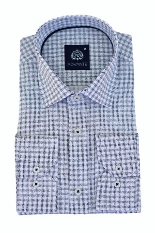 Erkek Klasik Uzun Kol Ekose Gömlek BGL-ST03507 LACİVERT - L
