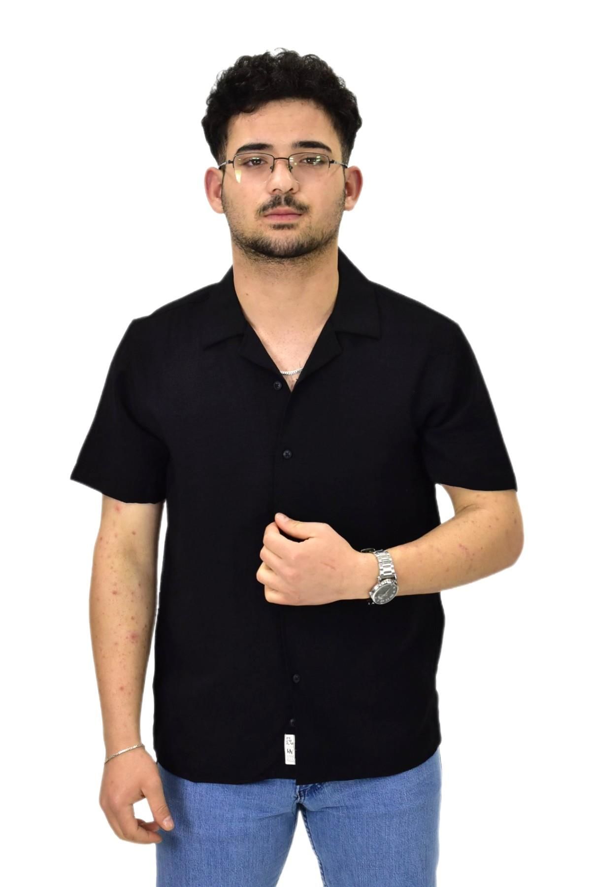 Erkek Spor Silim Fit Kısa Kol Gömlek G5031 BGL-ST04497