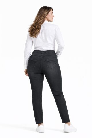 Kadın Bilek Jean Pantolon Beli Lastikli Düğmeli BGL-ST05384 FÜME - 50
