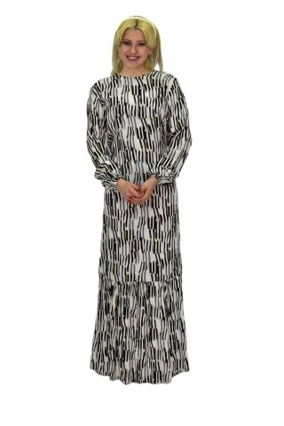 Kadın Empirme Çizğili Elbise BGL-ST03515