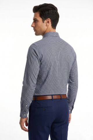Erkek Klasik Tek Cepli Uzun Kol Gömlek 4074 BGL-ST05491 LACİVERT - XL
