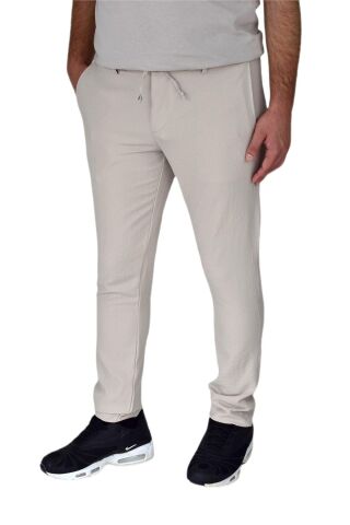 Erkek Gofre Jogger Lastikli Pantolon BGL-ST03797 BEJ - 46
