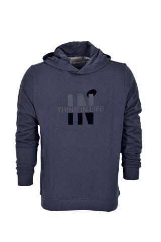 Erkek Kapüşonlu Baskılı Basic Sweatshirt R2222 BGL-ST03194