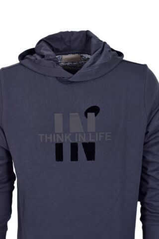 Erkek Kapüşonlu Baskılı Basic Sweatshirt R2222 BGL-ST03194