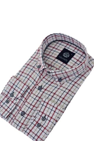 Erkek Klasik Uzun Kol Ekose Gömlek  BGL-ST03505 BORDO - M