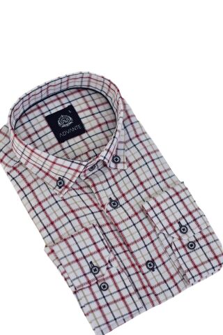 Erkek Klasik Uzun Kol Ekose Gömlek  BGL-ST03505 BORDO - M