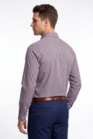 Erkek Klasik Tek Cepli Uzun Kol Gömlek 4074 BGL-ST05491 MÜRDÜM - XL