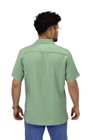 Erkek Spor Silim Fit Kısa Kol Gömlek G5031 BGL-ST04497 MİNT-YEŞİLİ - XL