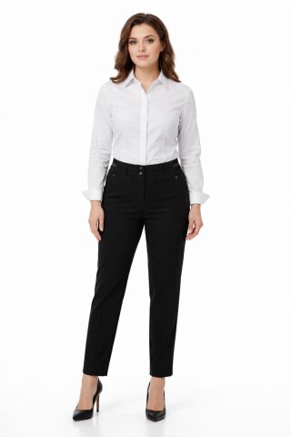 Kadın Kumaş Bilek Pantolon Bel Yarım Lastikli BGL-ST05388