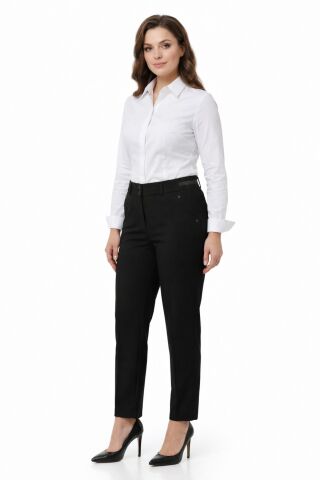 Kadın Kumaş Bilek Pantolon Bel Yarım Lastikli BGL-ST05388 K.GRİ - 48