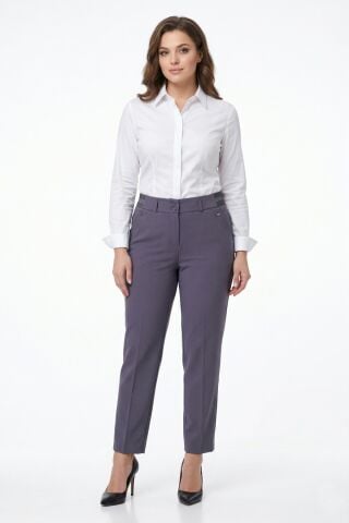 Kadın Kumaş Bilek Pantolon Bel Yarım Lastikli BGL-ST05388