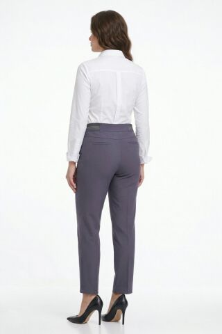 Kadın Kumaş Bilek Pantolon Bel Yarım Lastikli BGL-ST05388 K.GRİ - 42