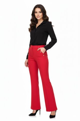 Kadın İspanyol Paça Pantolon BGL-ST03692 SAKS MAVİ - 40