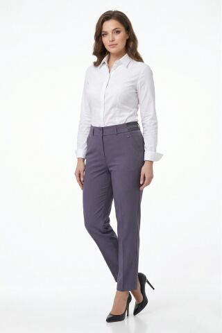 Kadın Kumaş Bilek Pantolon Bel Yarım Lastikli BGL-ST05388 K.GRİ - 46