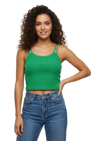 Kadın İp Askılı Pedli Crop 8136 BGL-ST03783