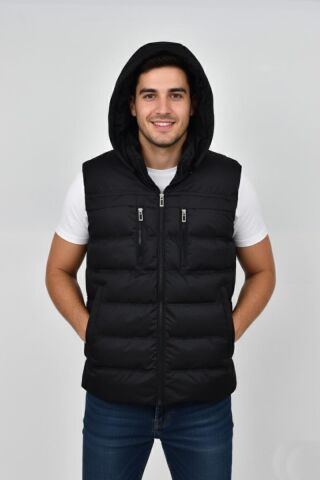 Erkek Kapüşonlu Spor Yelek 4021 BGL-ST04900