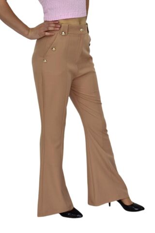 Kadın İspanyol Paça Pantolon BGL-ST03692 CAMEL - 44