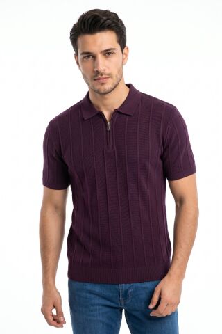 Erkek Spor Polo Yaka Triko Tişört BGL-ST05373 SİYAH - M