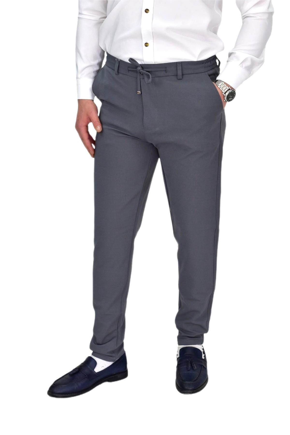 Erkek Beli Lastikli Jogger Pantolon Regular Fit BGL-ST04328 K.GRİ - 36