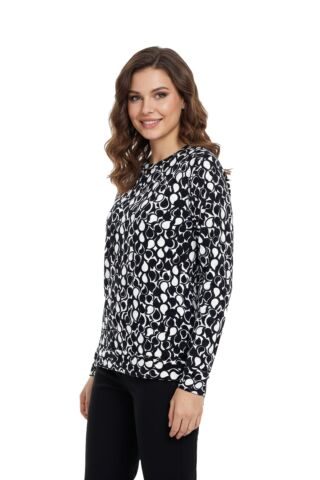 Kadın Sıfıryaka  Baskılı Bluz BGL-ST05109 SİYAH - XL