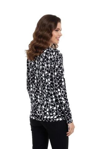 Kadın Sıfıryaka  Baskılı Bluz BGL-ST05109 SİYAH - XL