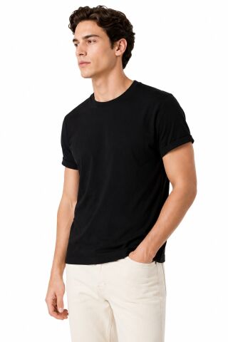 Erkek Sıfıryaka Regular Kalıp Tişört BGL-ST05573 SİYAH - 2XL