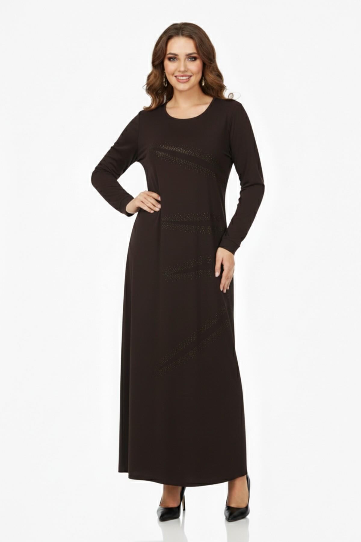 Kadın Uzun Kol Taşlı Sandy Elbise BGL-ST04663