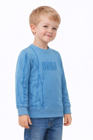 Erkek Çocuk Önü Arkası Baskılı Sweatshirt BGL-ST05241 YEŞİL - 3 YAŞ