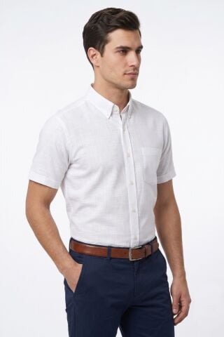 Erkek Klasik Tek Cepli %100 Cotton Kısa Kol Gömlek BGL-ST05624