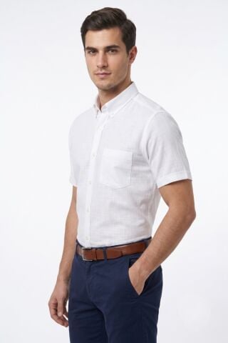 Erkek Klasik Tek Cepli %100 Cotton Kısa Kol Gömlek BGL-ST05624