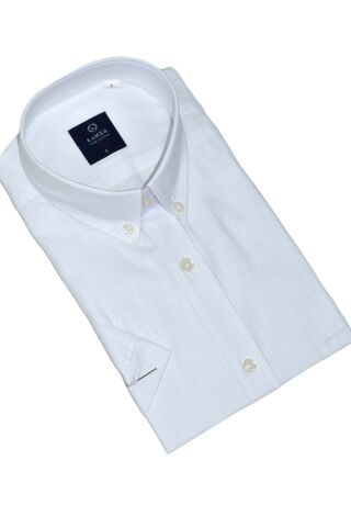 Erkek Klasik Tek Cepli %100 Cotton Kısa Kol Gömlek BGL-ST05624 BEYAZ - M