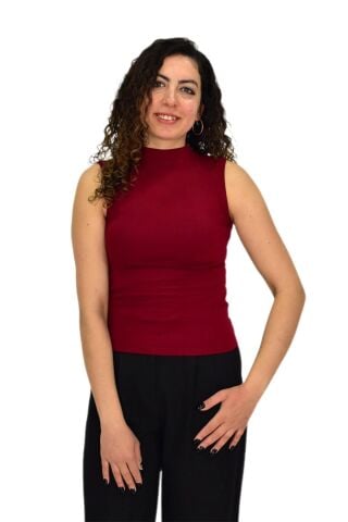 Kadın Düz Renk Vücuda Oturan Askılı Tişört BGL-ST04297