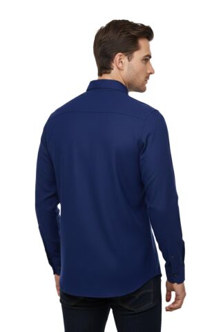 Erkek Kışlık Slim Fitt Uzun Kol Çift Cep Kapak Gömlek 2414 BGL-ST04797 LACİVERT - L