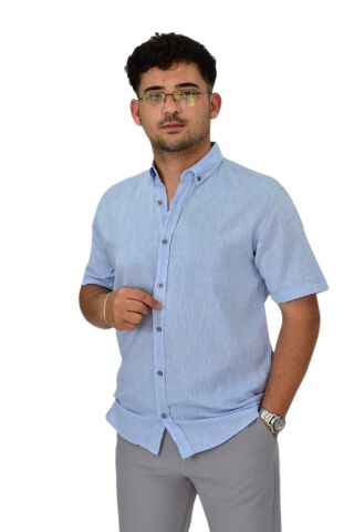 Erkek Pamuklu Yazlık Kısa Kol Gömlek 9664 BGL-ST04595