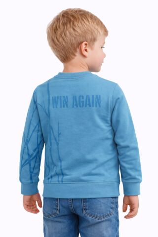 Erkek Çocuk Önü Arkası Baskılı Sweatshirt BGL-ST05241 YEŞİL - 7 YAŞ