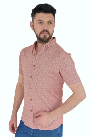 Erkek Dügmeli Polo Yaka Tişört R4270 BGL-ST02772 KİREMİT - M